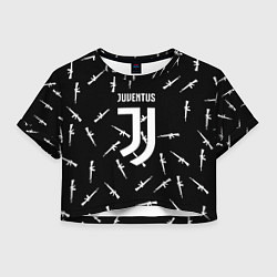 Футболка 3D укороченная женская Ювентус армейский стиль, цвет: 3D-принт