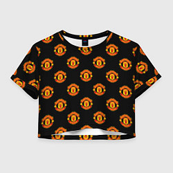 Футболка 3D укороченная женская Manchester United Pattern, цвет: 3D-принт