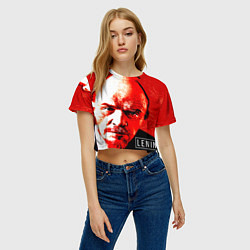 Футболка 3D укороченная женская Red Lenin, цвет: 3D-принт — фото 2