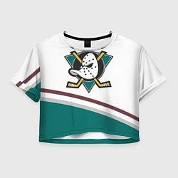 Футболка 3D укороченная женская Anaheim Ducks Selanne, цвет: 3D-принт