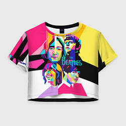 Футболка 3D укороченная женская The Beatles: Poly-art, цвет: 3D-принт