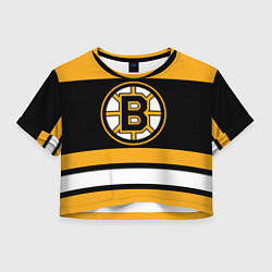 Футболка 3D укороченная женская Boston Bruins, цвет: 3D-принт