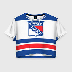 Футболка 3D укороченная женская New York Rangers, цвет: 3D-принт