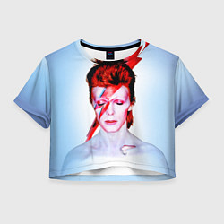 Футболка 3D укороченная женская Aladdin sane, цвет: 3D-принт