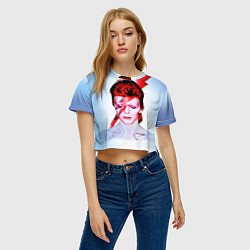 Футболка 3D укороченная женская Aladdin sane, цвет: 3D-принт — фото 2