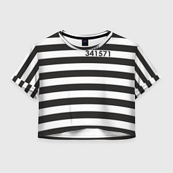 Футболка 3D укороченная женская Заключенный, цвет: 3D-принт