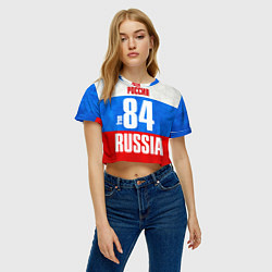 Футболка 3D укороченная женская Russia: from 84, цвет: 3D-принт — фото 2