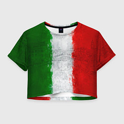 Футболка 3D укороченная женская Italian, цвет: 3D-принт