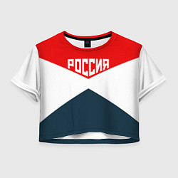 Футболка 3D укороченная женская Форма России, цвет: 3D-принт