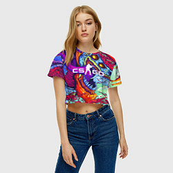 Футболка 3D укороченная женская CS:GO, цвет: 3D-принт — фото 2