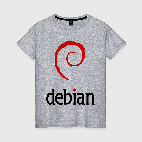 Женская футболка Debian / Меланж – фото 1