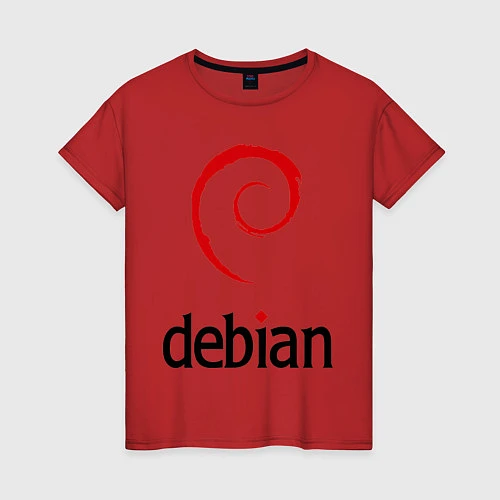 Женская футболка Debian / Красный – фото 1