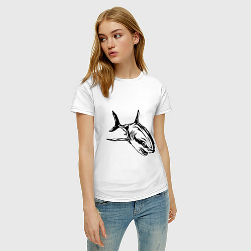 Женская футболка Ярость акулы / Белый – фото 3