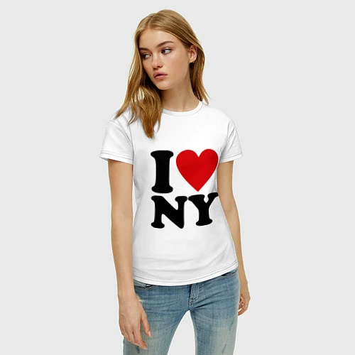Женская футболка I love NY / Белый – фото 3
