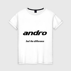 Футболка хлопковая женская Andro: Feel the difference, цвет: белый