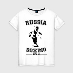 Футболка хлопковая женская Russia Boxing Team, цвет: белый