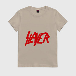 Футболка хлопковая женская Slayer, цвет: миндальный