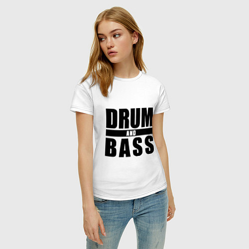 Женская футболка Drum and bass4 / Белый – фото 3