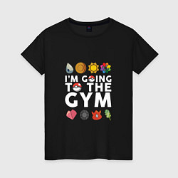 Футболка хлопковая женская Pokemon Im going to the gym (white), цвет: черный