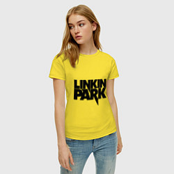 Футболка хлопковая женская Linkin Park, цвет: желтый — фото 2