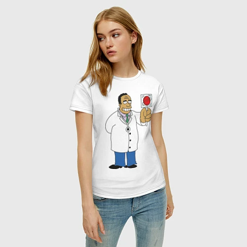Женская футболка Dr Hibbert / Белый – фото 3