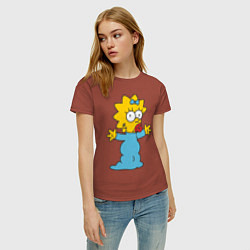 Футболка хлопковая женская Maggie Simpson, цвет: кирпичный — фото 2