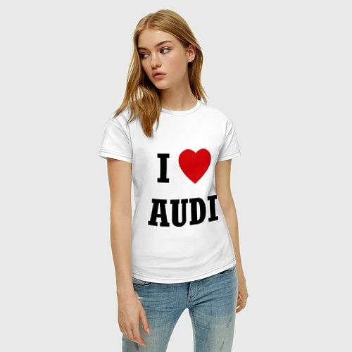 Женская футболка I love audi / Белый – фото 3