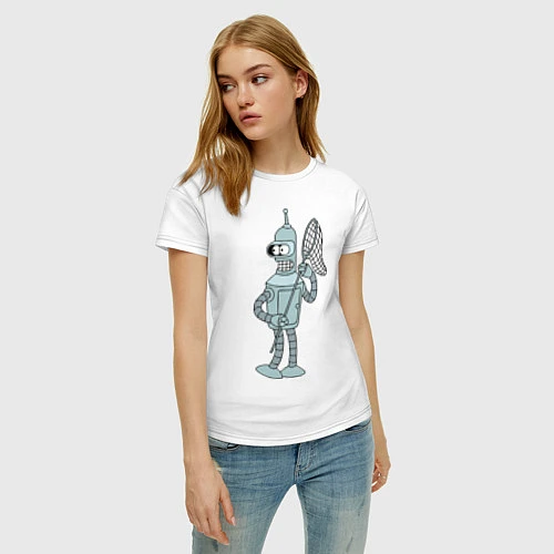 Женская футболка Бэндер с сачком / Белый – фото 3