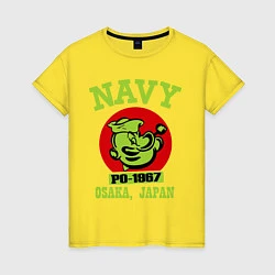Футболка хлопковая женская Navy: Po-1967, цвет: желтый