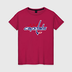Футболка хлопковая женская Washington Capitals, цвет: маджента