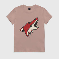 Футболка хлопковая женская Phoenix Coyotes, цвет: пыльно-розовый