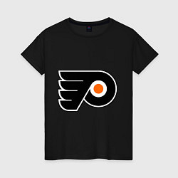 Футболка хлопковая женская Philadelphia Flyers, цвет: черный