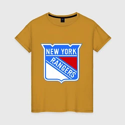 Футболка хлопковая женская New York Rangers, цвет: горчичный