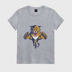 Футболка хлопковая женская Florida Panthers, цвет: меланж