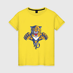 Футболка хлопковая женская Florida Panthers, цвет: желтый