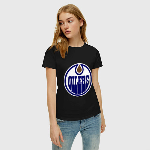 Женская футболка Edmonton Oilers / Черный – фото 3