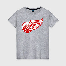 Футболка хлопковая женская Detroit Red Wings, цвет: меланж