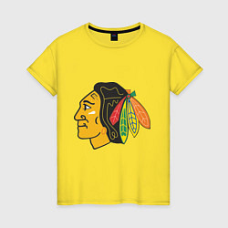 Футболка хлопковая женская Chicago Blackhawks, цвет: желтый