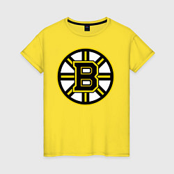 Футболка хлопковая женская Boston Bruins, цвет: желтый