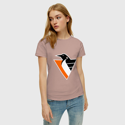 Женская футболка Pittsburgh Penguins / Пыльно-розовый – фото 3