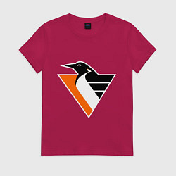 Футболка хлопковая женская Pittsburgh Penguins, цвет: маджента