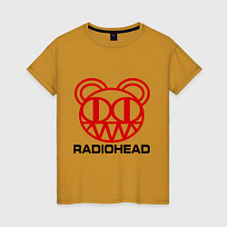 Футболка хлопковая женская Radiohead, цвет: горчичный