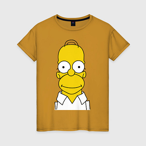 Женская футболка Homer Face / Горчичный – фото 1