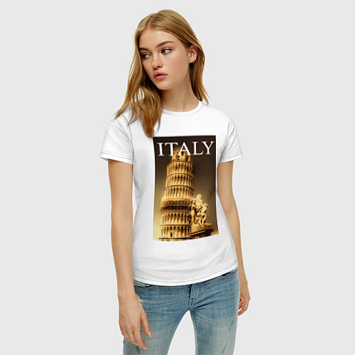 Женская футболка Leaning tower of Pisa / Белый – фото 3