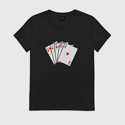 Футболка хлопковая женская Флэш Рояль, цвет: черный