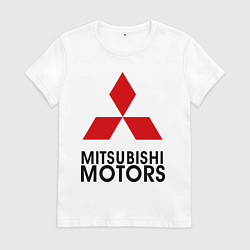 Футболка хлопковая женская Mitsubishi, цвет: белый