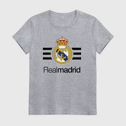 Футболка хлопковая женская Real Madrid Lines, цвет: меланж