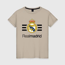 Футболка хлопковая женская Real Madrid Lines, цвет: миндальный