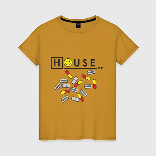 Женская футболка House M.D. Pills / Горчичный – фото 1