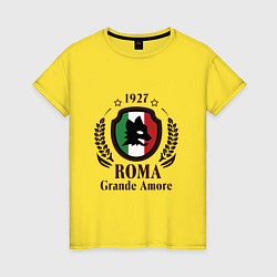 Футболка хлопковая женская AS Roma: Grande Amore, цвет: желтый